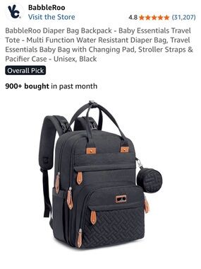 BabbleRoo Quilted Diaper Bag backpack